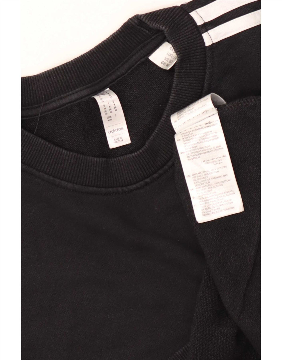 Felpa oversize da donna Adidas UK 12/14 cotone nero medio