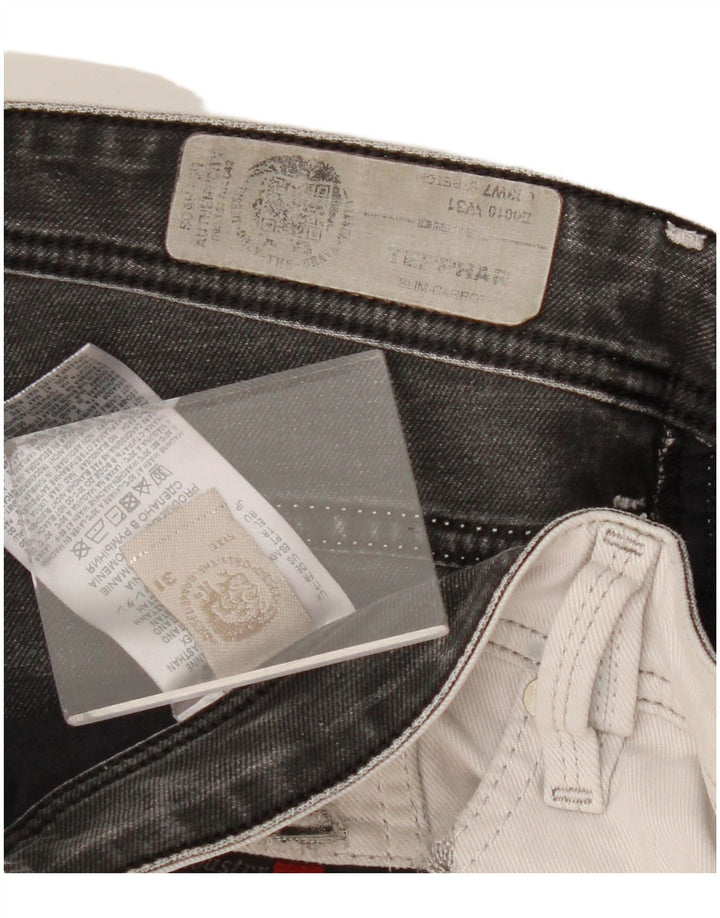 Diesel Uomo Tepphar Carota Distressed Jeans Slim W31 L31 Cotone Grigio