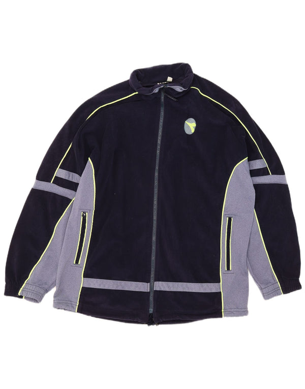 Giacca da ginnastica da uomo in velluto Diadora UK 42 Large Blu Navy Colourblock