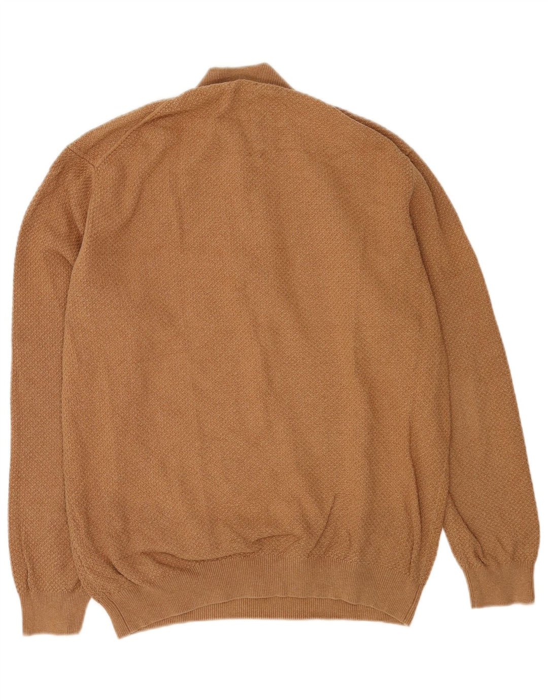 Maglione maglione da uomo con zip e collo Massimo Dutti 2XL cotone marrone