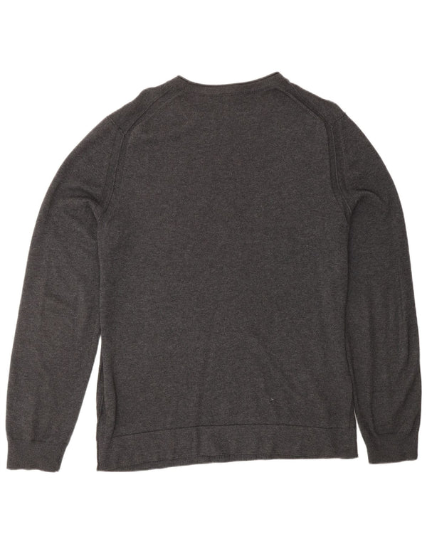 Maglione maglione girocollo da uomo HUGO BOSS in cotone grigio medio