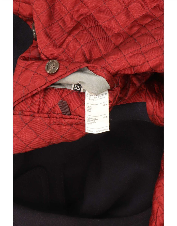 Cappotto doppiopetto da uomo RED'S IT 50 Large in lana blu navy
