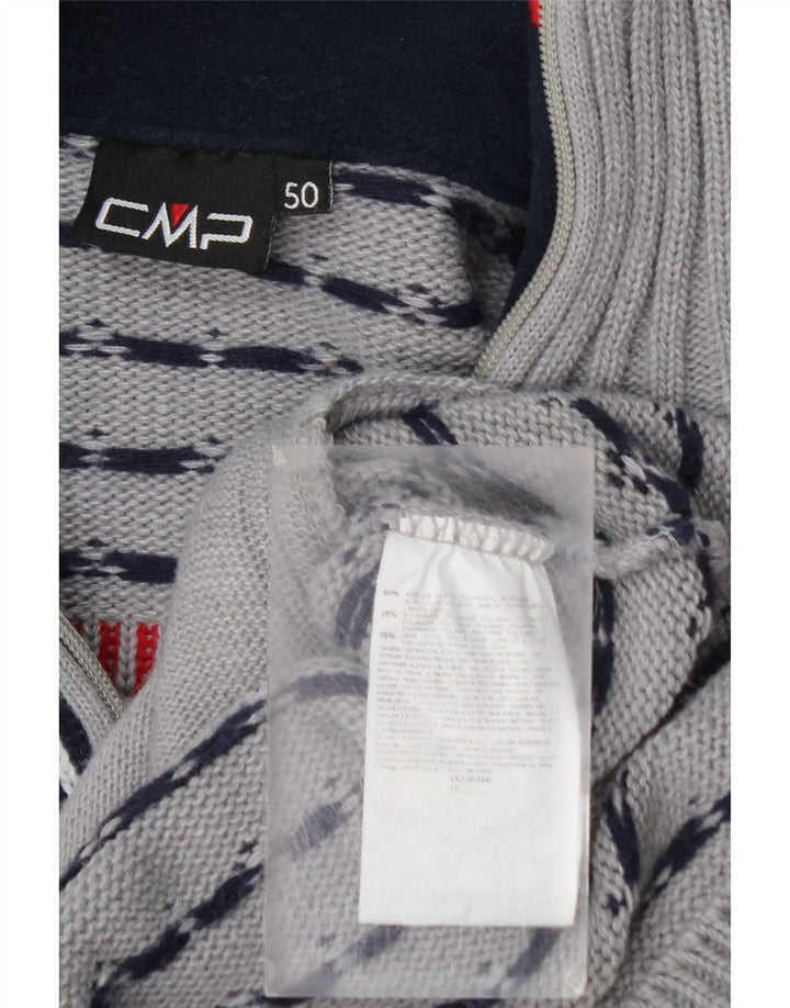 Maglione cardigan con zip intera da uomo CMP IT 50 Acrilico Fair Isle grigio medio