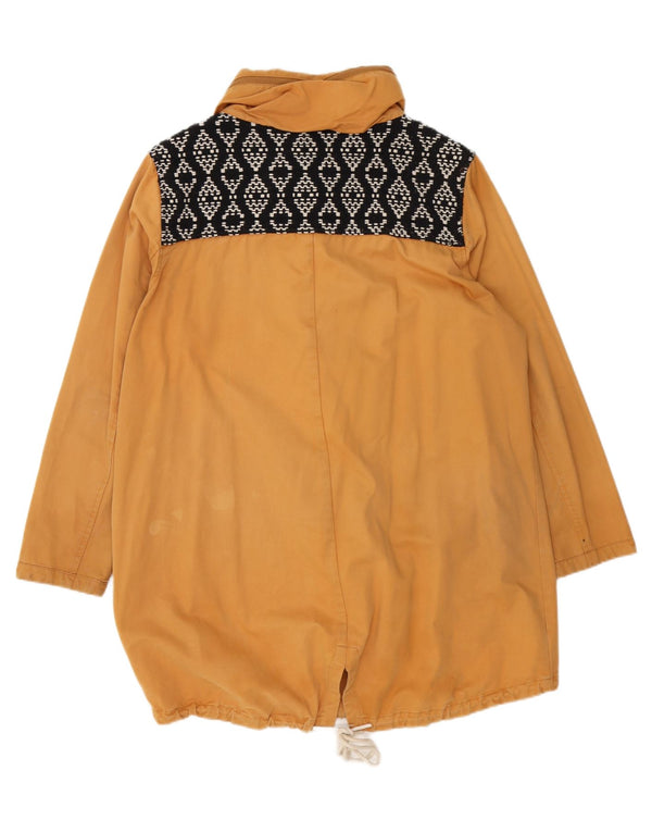 ANIMAL Womens Oversized Hooded Parka Jacket UK 16 Large Brown Geometric