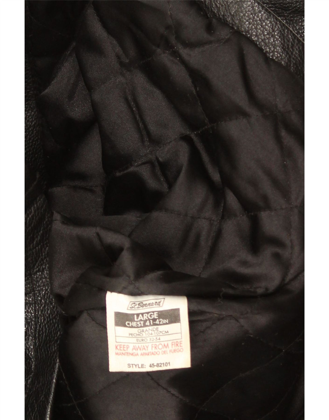 Giacca in pelle da uomo St. Bernard UK 41 grande nera