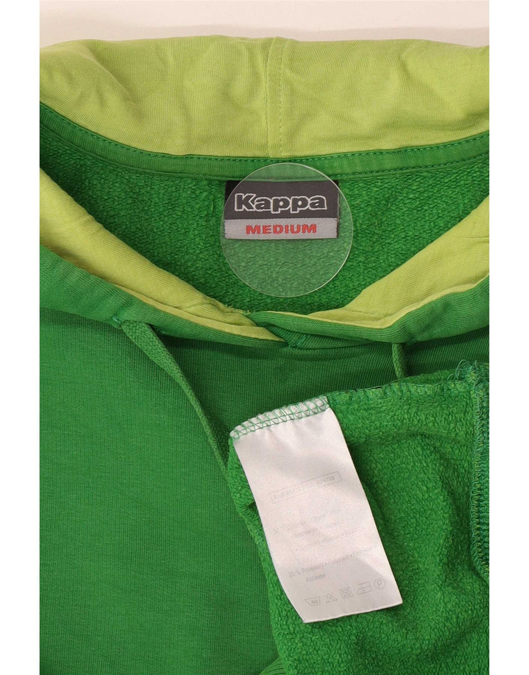 Maglione con cappuccio grafico da uomo Kappa in cotone verde medio