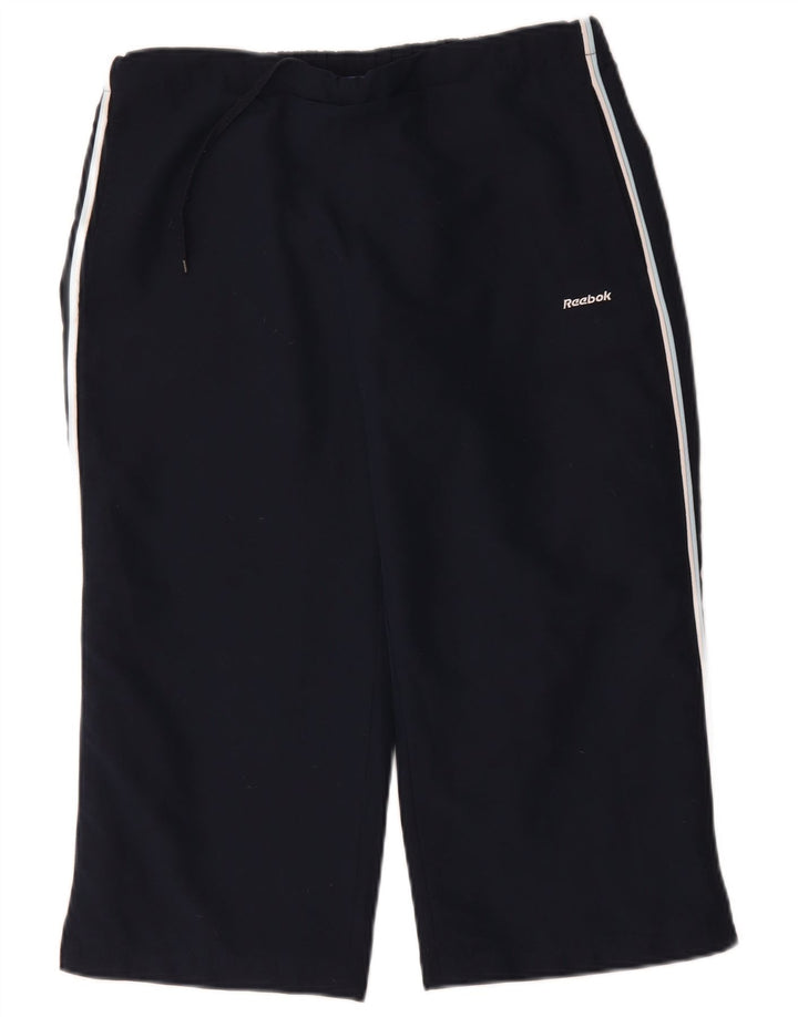 Pantaloni da tuta Reebok da donna Capri UK 12 Medium Blu Navy Poliestere