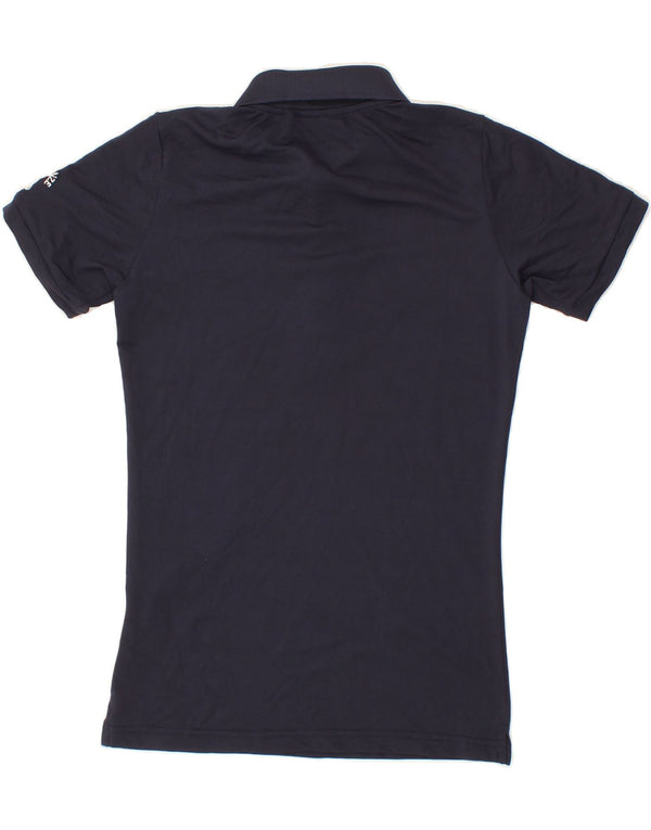 CHERVO Womens Polo Shirt UK 10 Small Navy Blue Polyamide