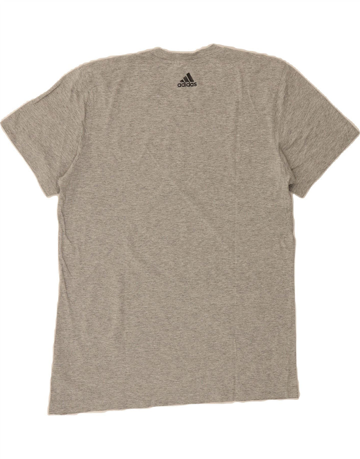 ADIDAS Mens Graphic T-Shirt Top Medium Grey Cotton Vintage Adidas and Second-Hand Adidas from Messina Hembry 