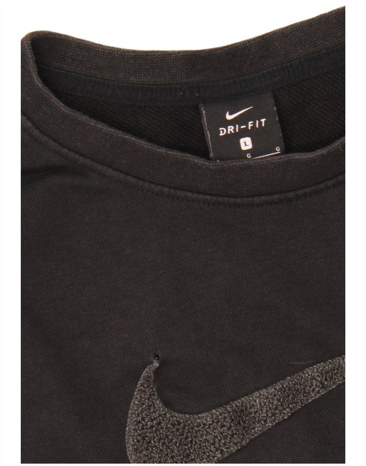 Felpa oversize con grafica corta Nike da donna UK 16 grande nera