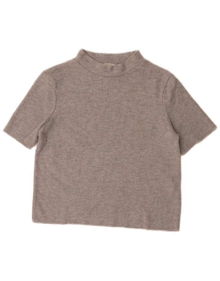 T-shirt corta da donna Zara UK 12 Grigio medio