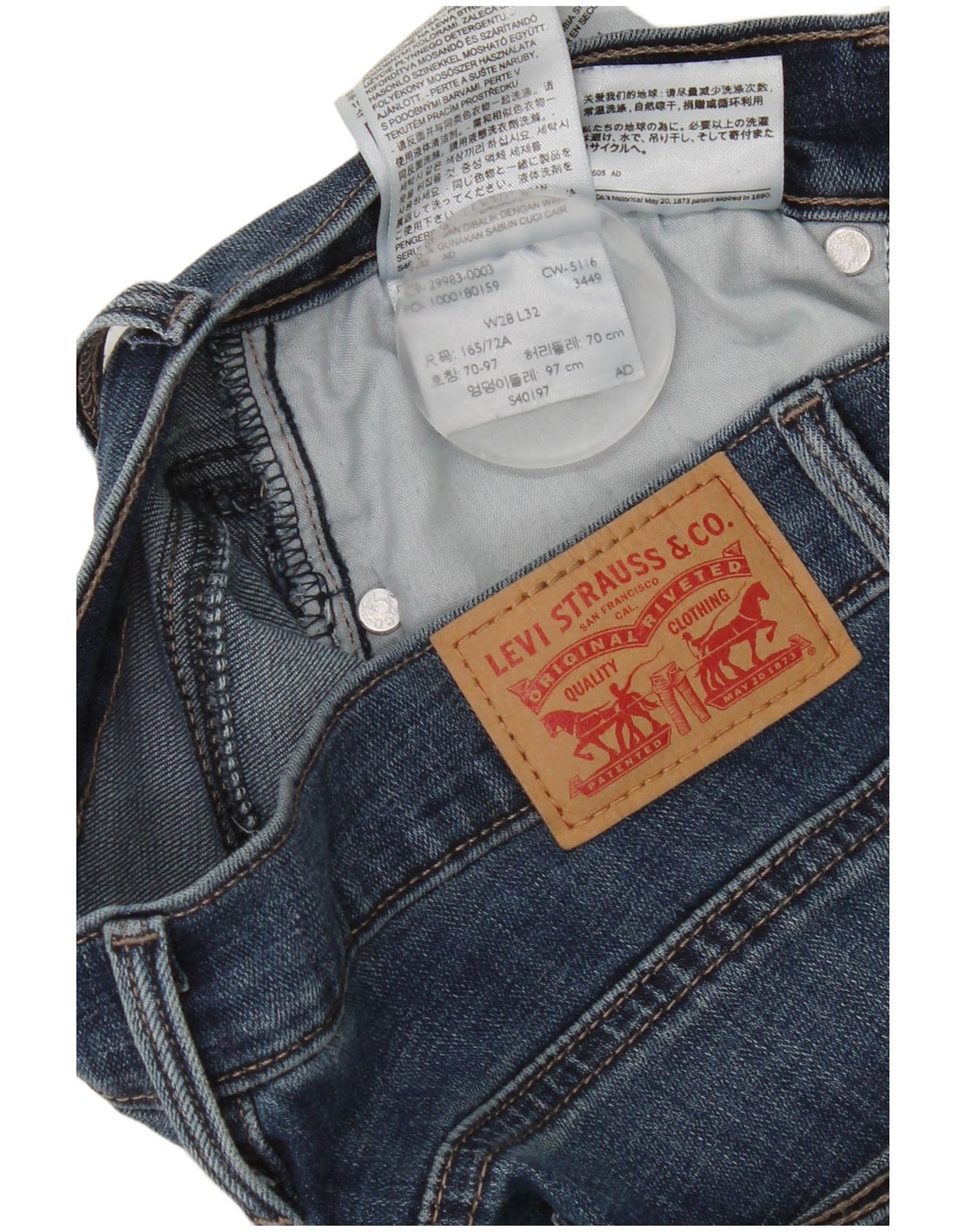 Jeans slim snellenti da donna Levi's W28 L28 cotone blu navy