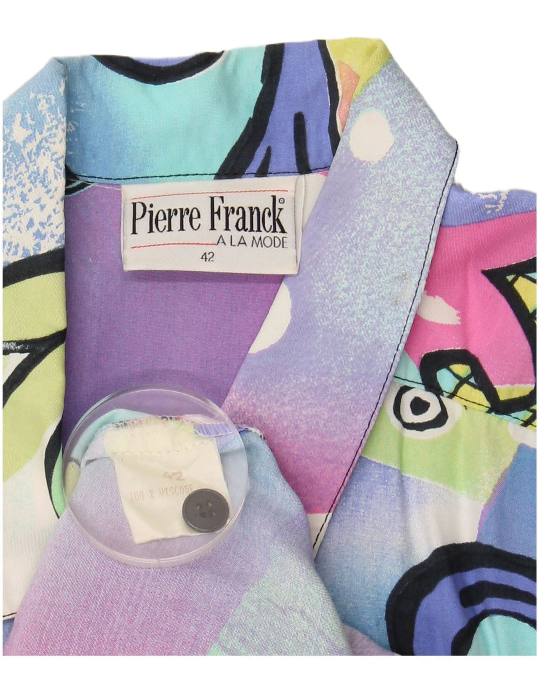 Camicetta da donna con motivo astratto VINTAGE EU 42 grande multicolore