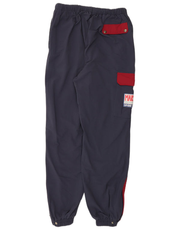 Pantaloni da tuta vintage da uomo Joggers IT 48 Medium Navy Blue Colourblock