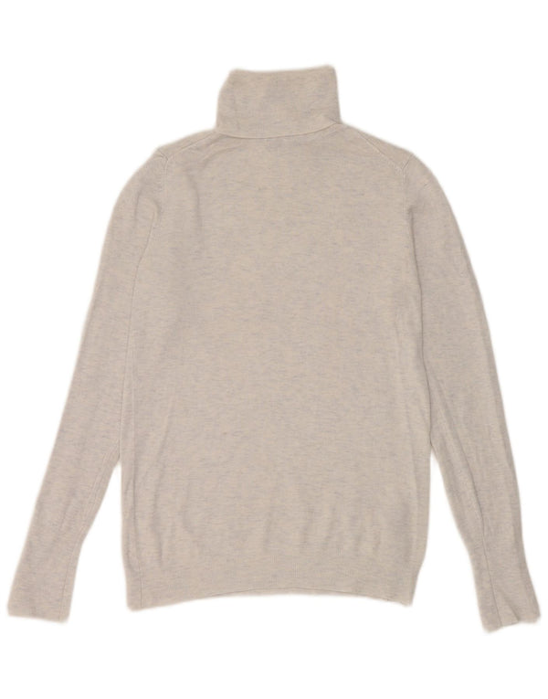 Maglione maglione a collo alto da donna Zara UK 12 Viscosa screziata bianca media