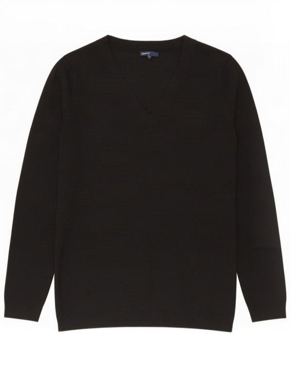 Gap maglione da donna con scollo a V UK 14 grande poliestere nero