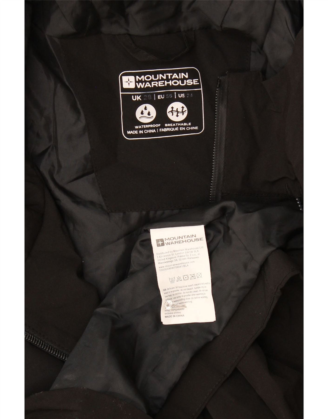Impermeabile con cappuccio da donna Mountain Warehouse UK 28 6XL Poliestere nero