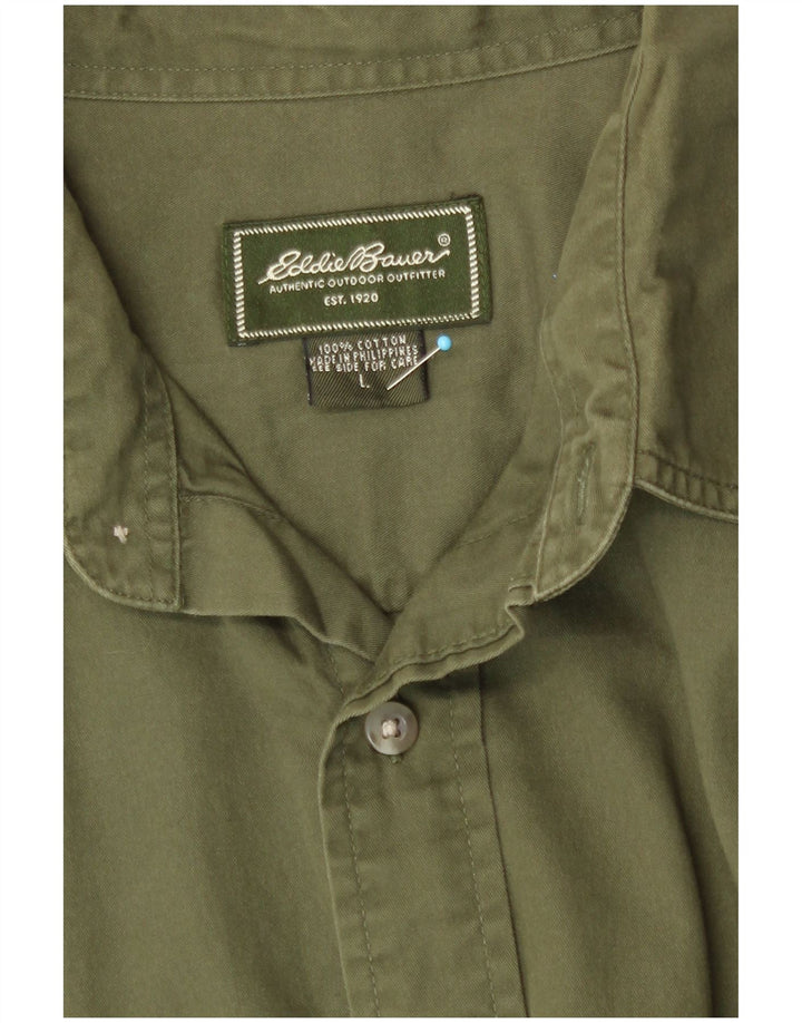 Camicia da uomo Eddie Bauer grande in cotone verde