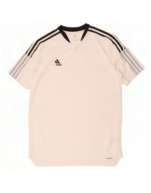 T-shirt Adidas Aeroready da uomo, grande, in poliestere color block bianco