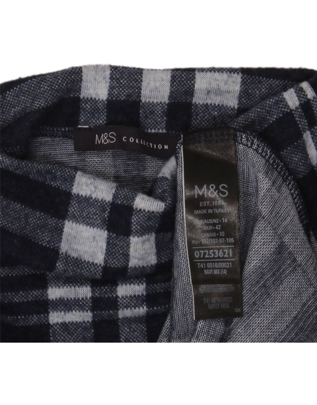 Maglione maglione a collo alto da donna Marks & Spencer UK 14 grande blu navy