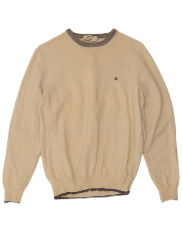 Maglione da uomo con scollo a barca Brooksfield IT 52 Large in lana vergine bianco sporco