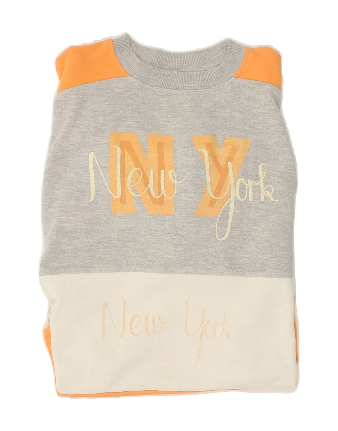 VINTAGE Womens New York Graphic Sweatshirt Jumper UK 14 Medium Grey Vintage Vintage and Second-Hand Vintage from Messina Hembry 