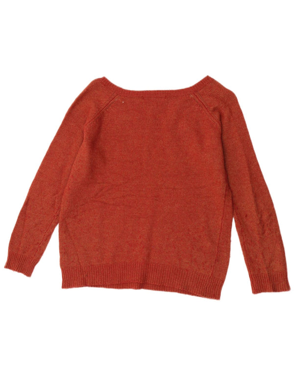 Maglione maglione con scollo a barca da donna Marks & Spencer UK 18 XL marrone poliammide