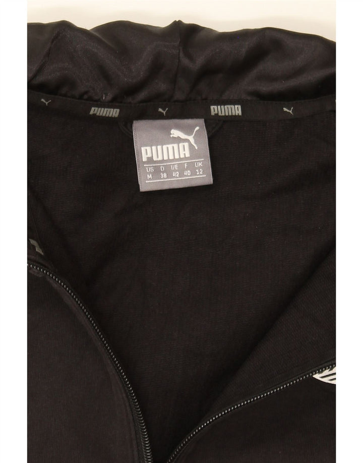 PUMA Womens Zip Hoodie Sweater UK 12 Medium Black Cotton Vintage Puma and Second-Hand Puma from Messina Hembry 