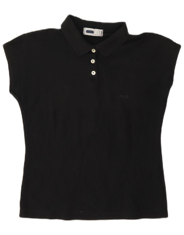 Polo Donna Fila IT 46 Large Nera in Cotone