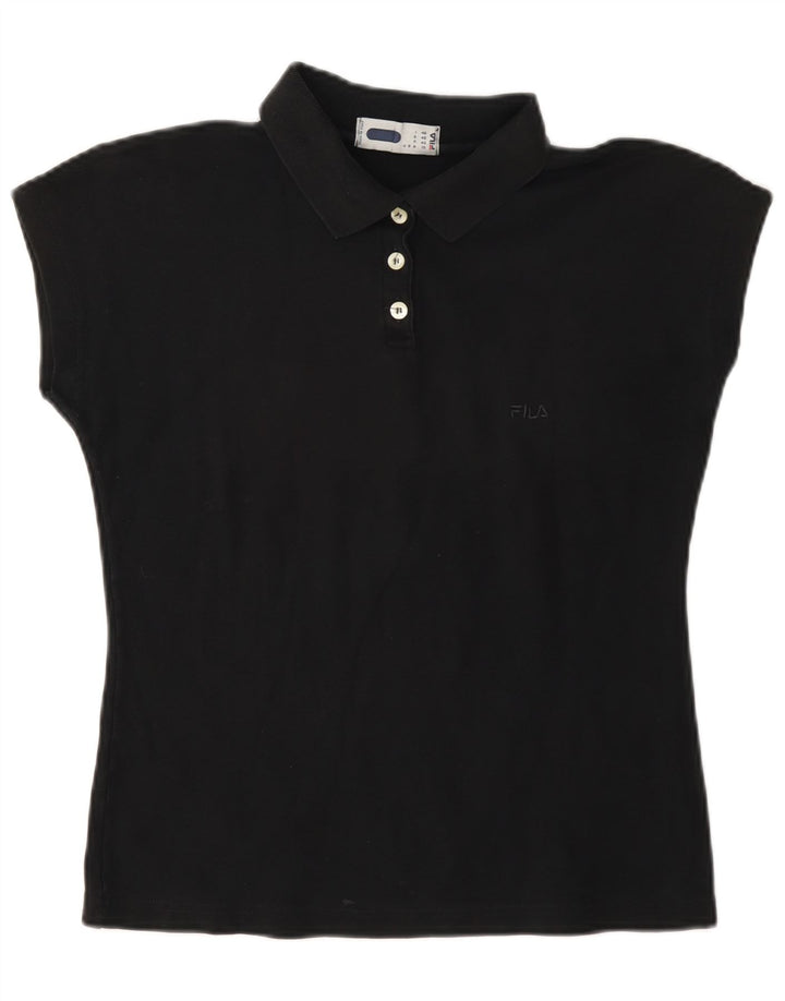 Polo Donna Fila IT 46 Large Nera in Cotone