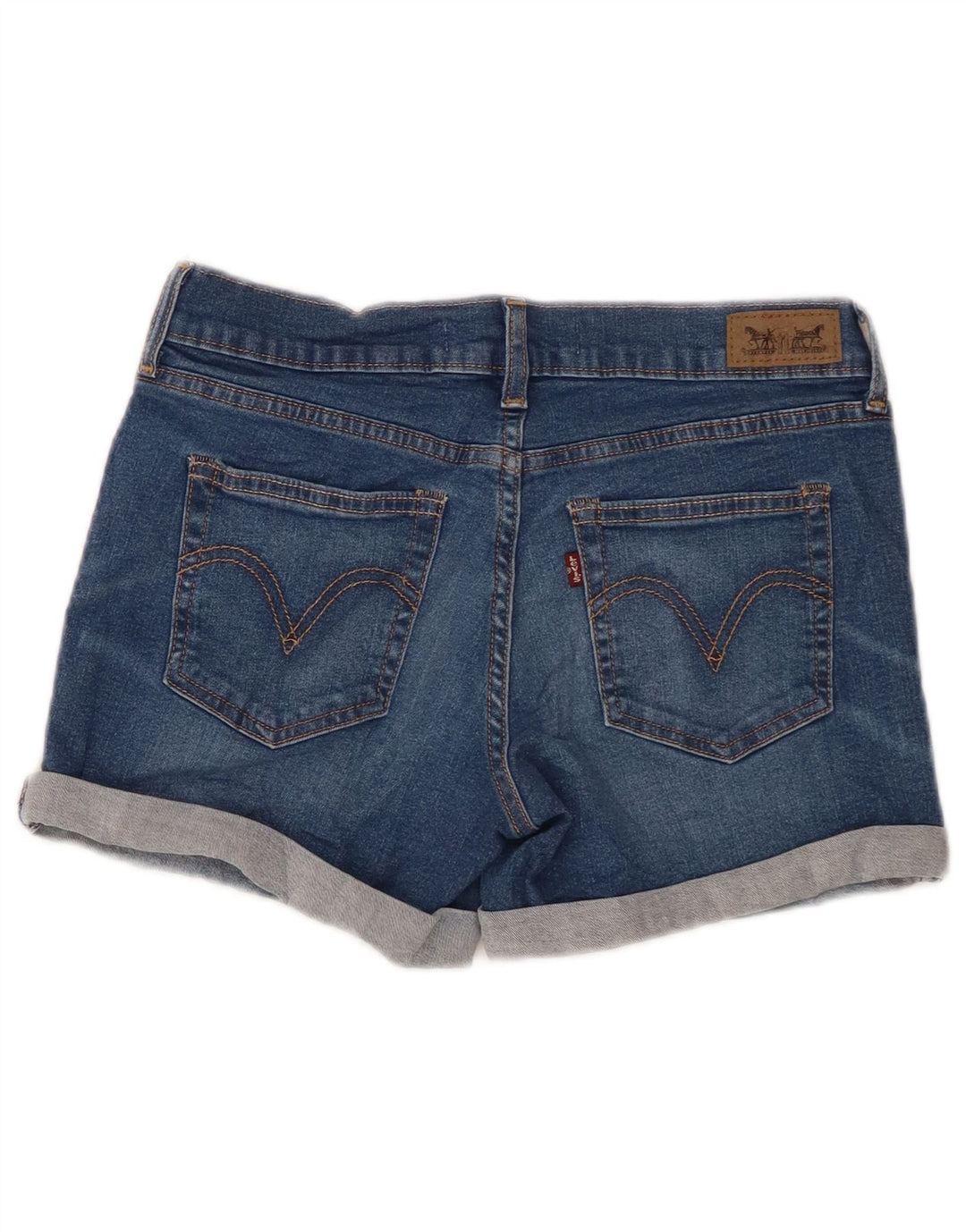 Pantaloncini di jeans da donna LEVI'S W26 piccoli in cotone blu