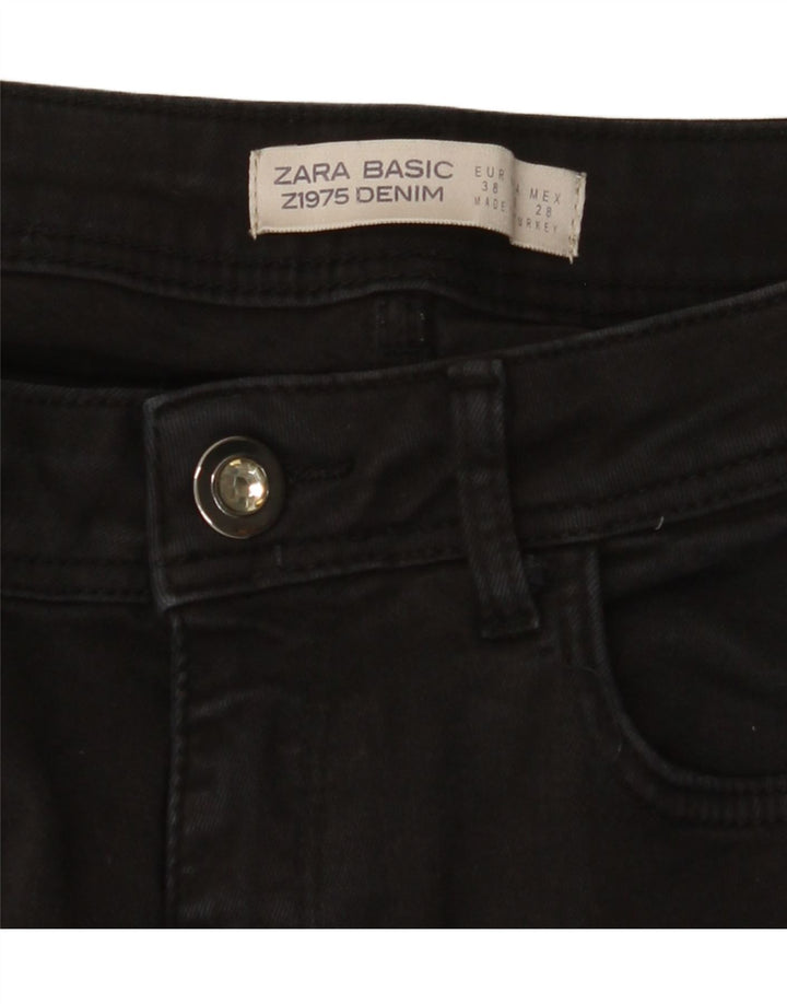 Jeans skinny da donna ZARA EU 38 piccoli W28 L28 neri