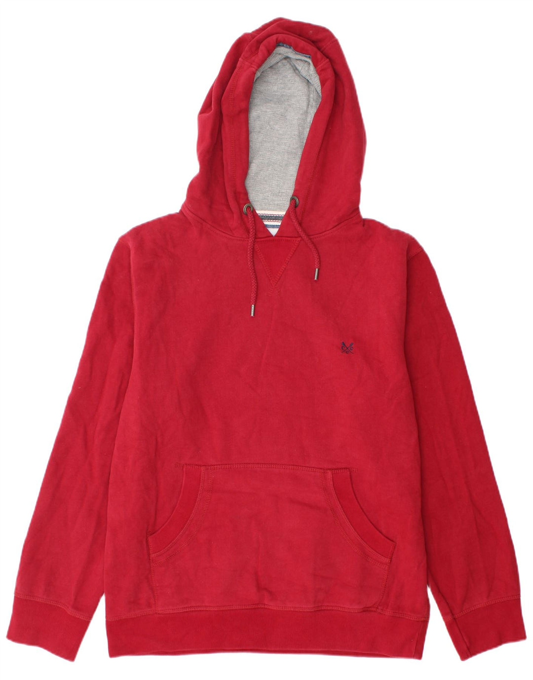Crew Clothing Maglione con cappuccio da uomo in cotone rosso medio