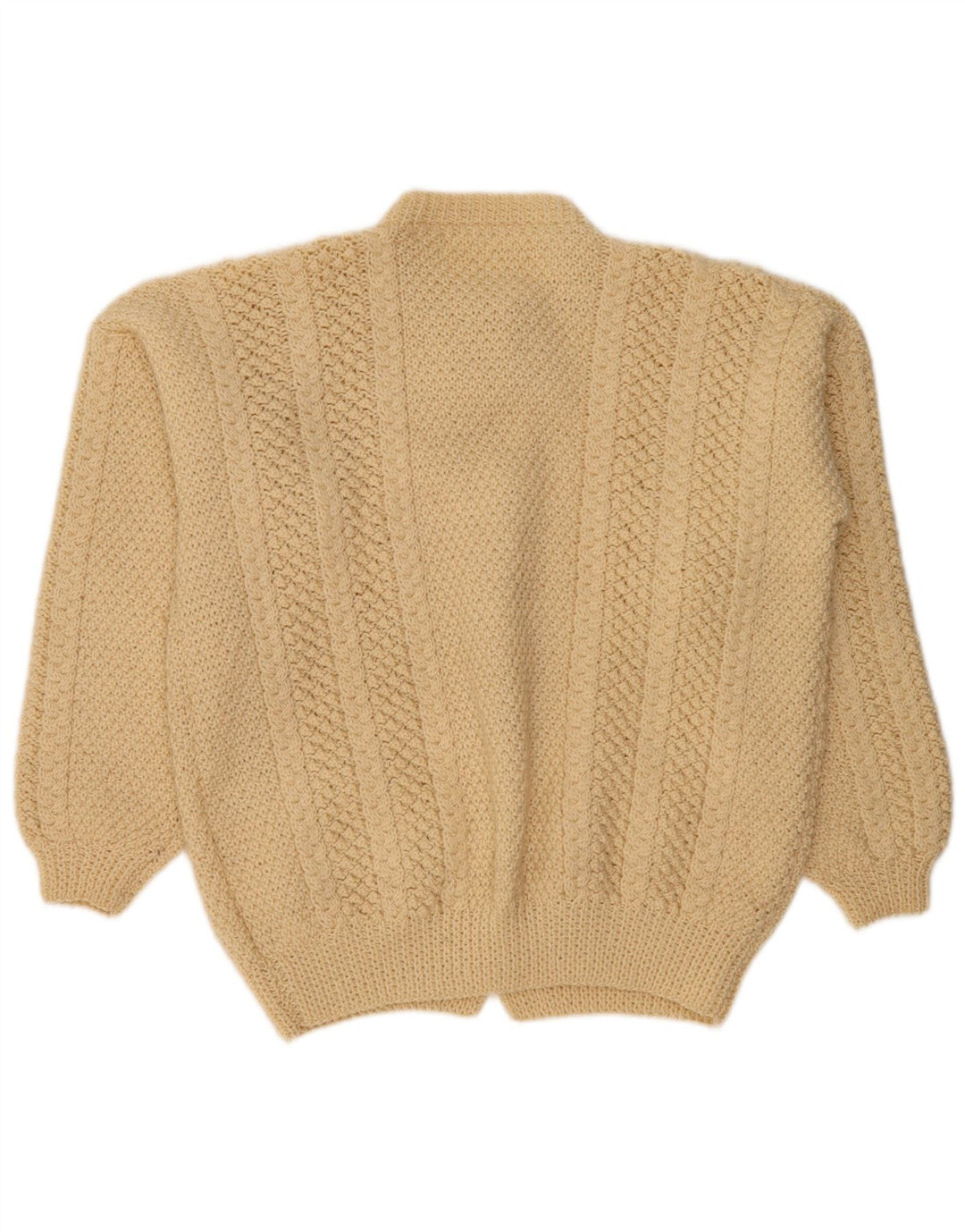 Maglione cardigan oversize da donna VINTAGE UK 18 XL Beige