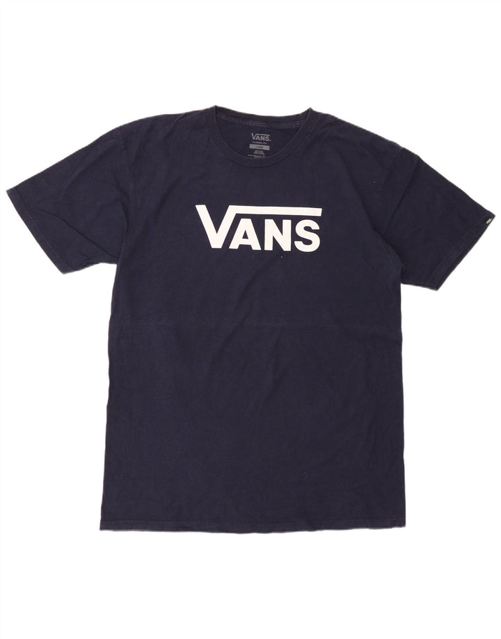 T-shirt grafica da uomo con vestibilità classica VANS, taglia grande, in cotone blu navy