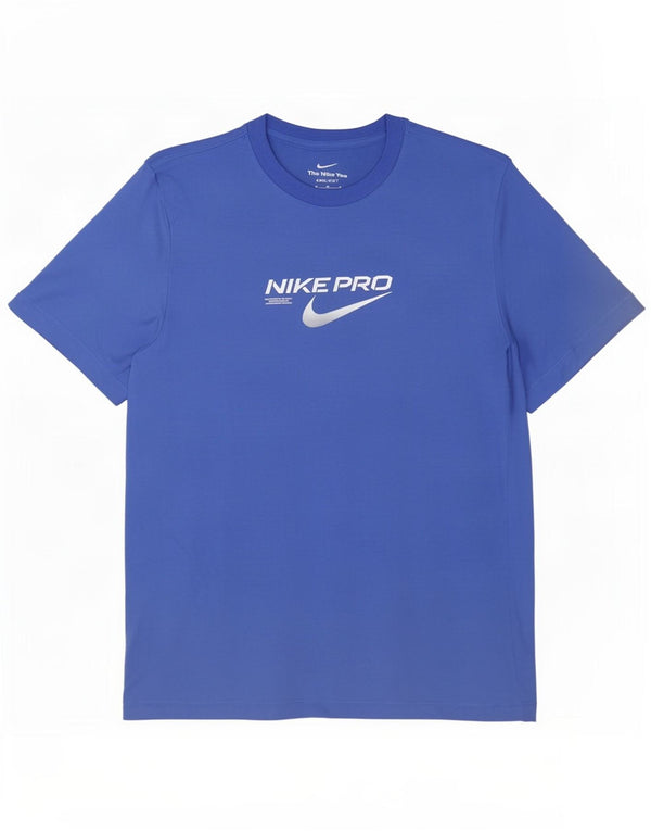 T-shirt grafica da uomo Nike Top in cotone blu medio