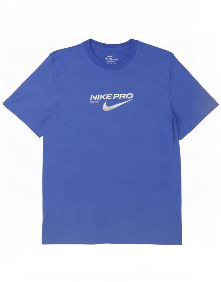 T-shirt grafica da uomo Nike Top in cotone blu medio