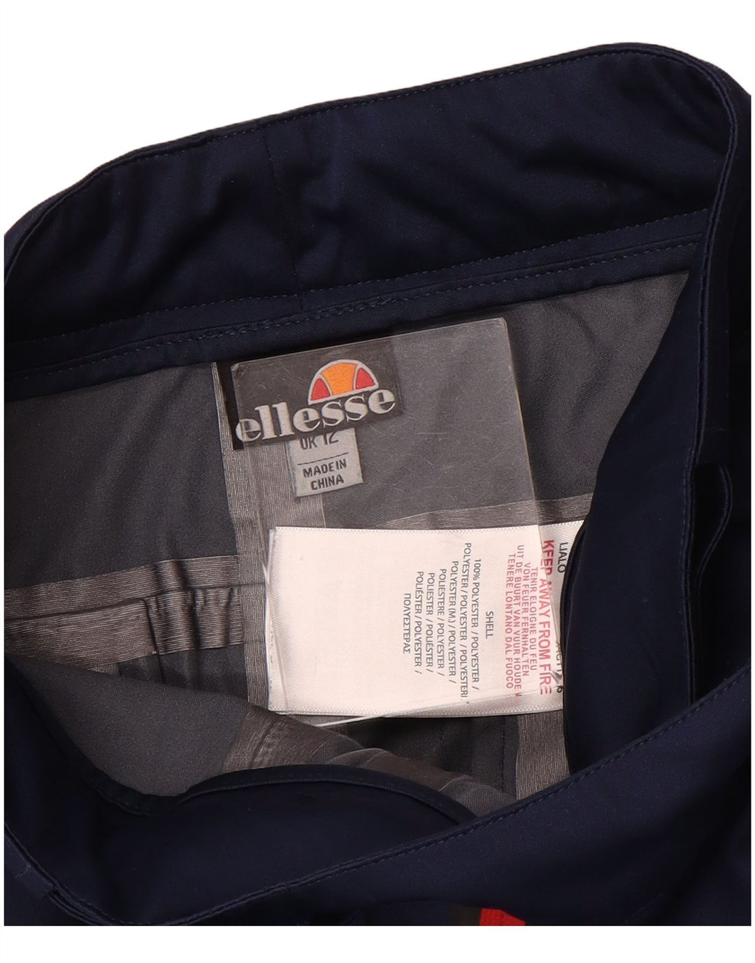 Pantaloni giacca a vento da donna Ellesse UK 12 poliestere medio blu navy