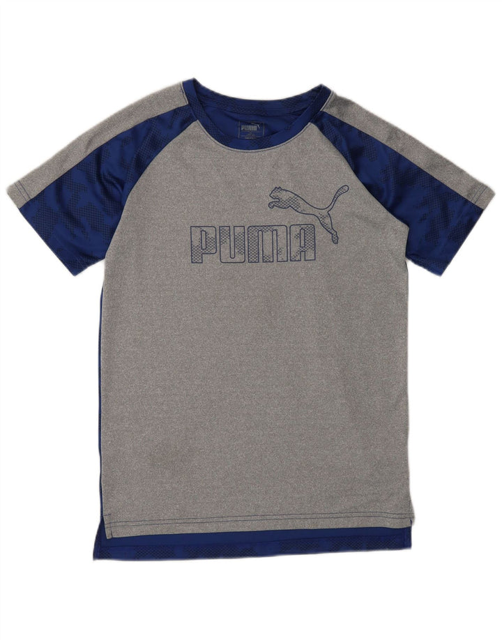 T-shirt grafica PUMA per ragazzi, 14-15 anni, grande, in poliestere color block grigio