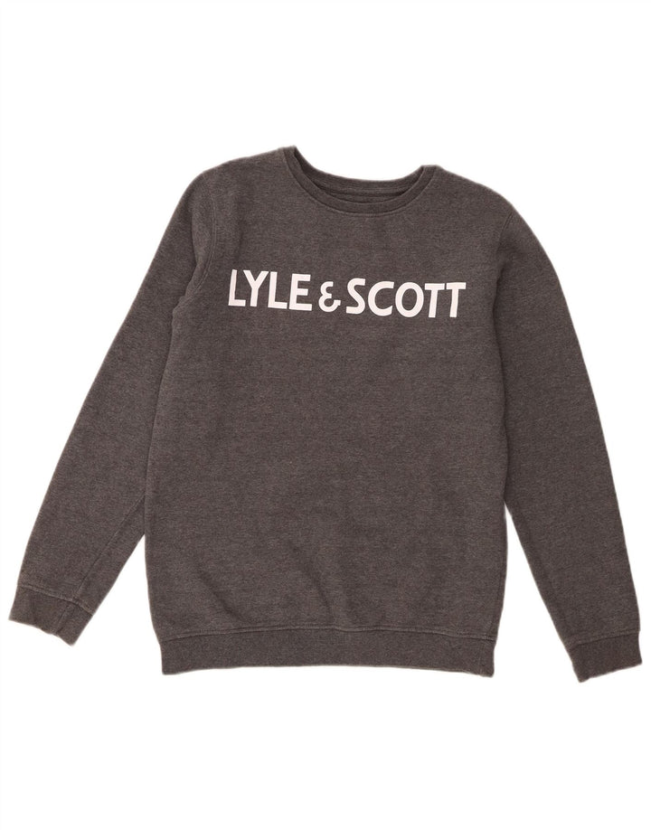 Felpa grafica da bambino Lyle & Scott 12-13 anni in cotone grigio