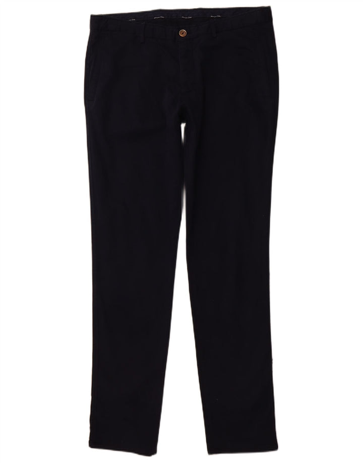 MASSIMO DUTTI Pantaloni chino da uomo EU 42 Large W32 L32 Blu navy