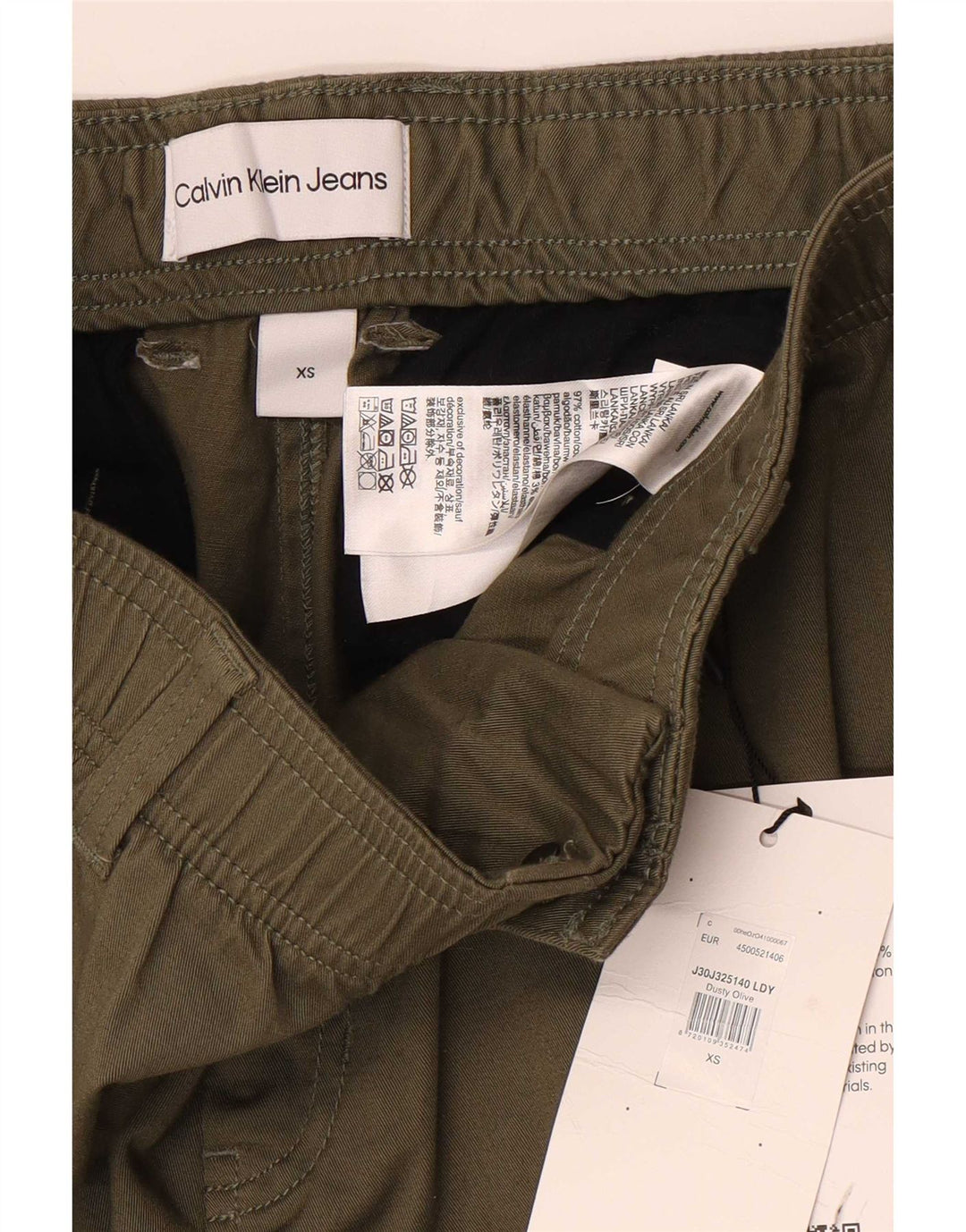 Pantaloncini cargo da uomo Calvin Klein XS W29 cotone kaki