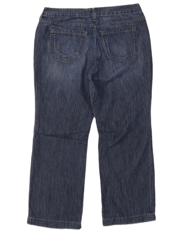 Jeans dritti curvy da donna Eddie Bauer US 12 Large W35 L27 cotone blu