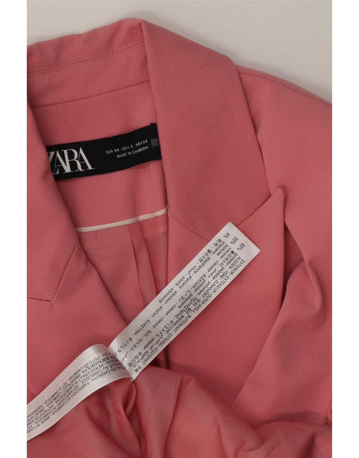 Giacca blazer a 1 bottone da donna Zara EU 34 2XS poliestere rosa