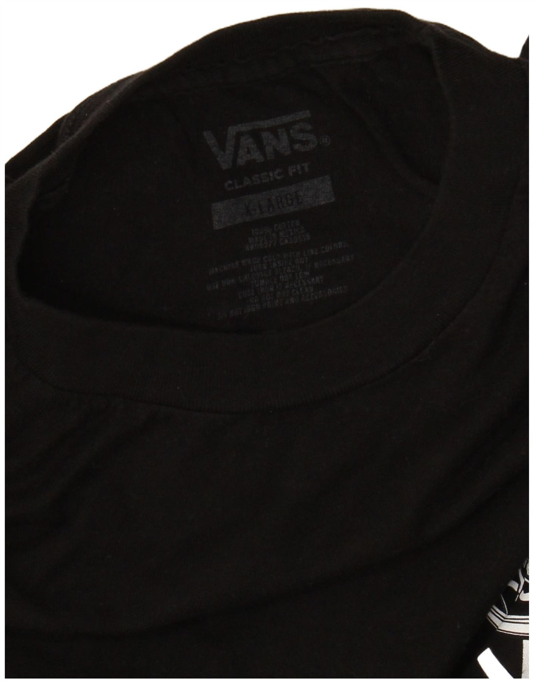 T-shirt grafica da uomo con vestibilità classica VANS XL in cotone nero