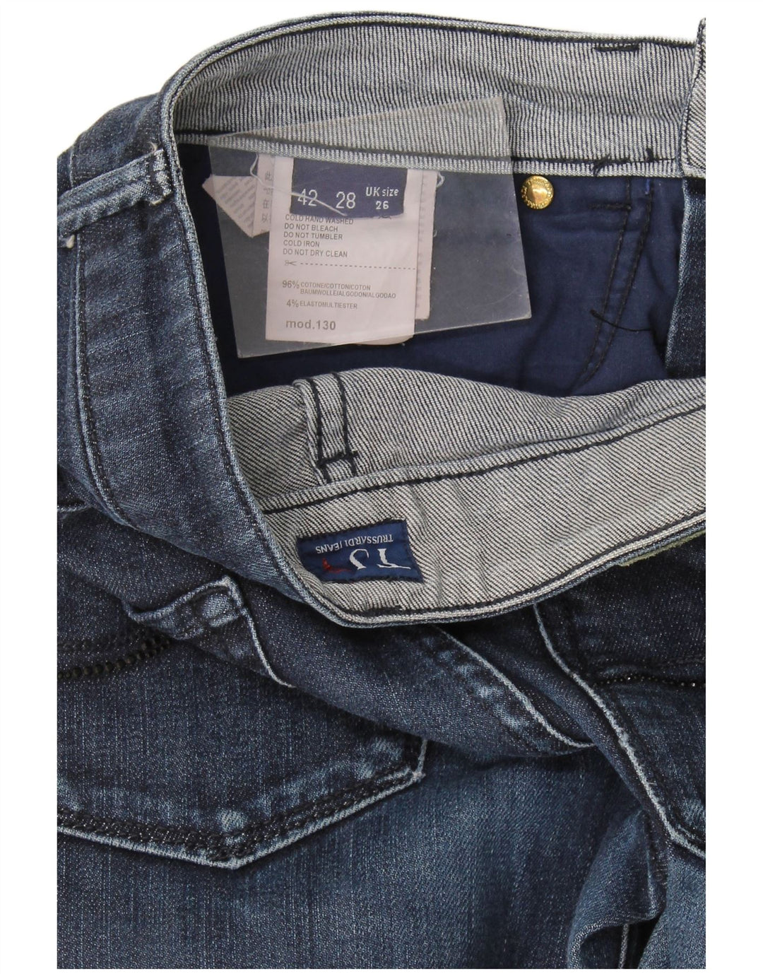 Jeans Slim Donna Trussardi W26 L29 Blu Navy Cotone