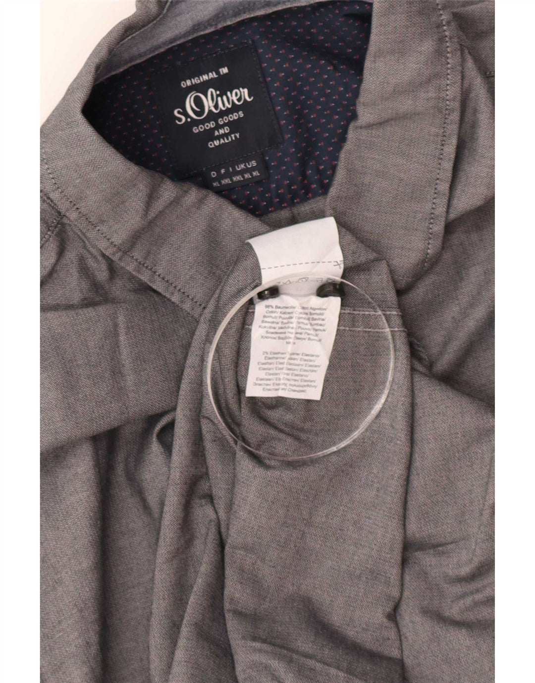 Camicia da uomo S.Oliver XL in cotone grigio