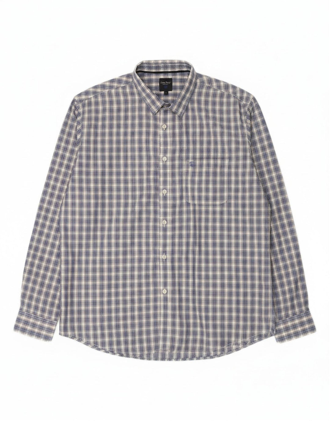 JAMES PRINGLE Mens Shirt Large Blue Check Polyester