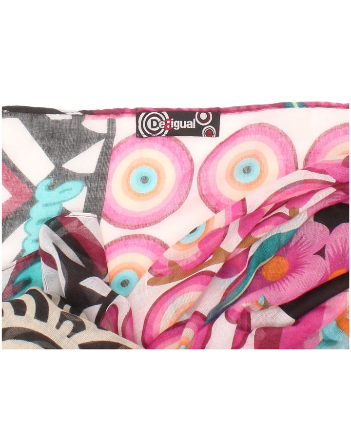 Desigual Sciarpa rettangolare da donna con grafica, taglia unica, multicolore, bohémien