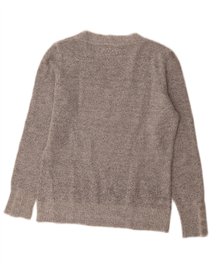 Maglione maglione con scollo a V da donna M&Co UK 14 Acrilico grigio medio